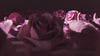 Rosy Foxy crystal rose logo assembling from glossy 3D petals on a premium pink background.